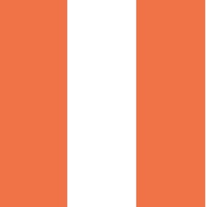 Large - 6" wide Awning Stripes - Tangerine Orange - White