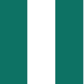 Large - 6" wide Awning Stripes - Teal Green - White