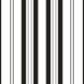 Large - Vertical Balanced Stripes - Midnight Black - White - Grey