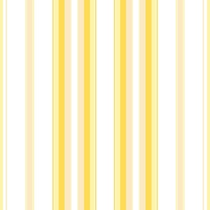 Large - Vertical Balanced Stripes - Yellow Gold - Cornsilk - Vanilla - White