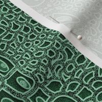 Crocodile Textured Leather- Deep Green Emerald- Animal Print- Large Scale