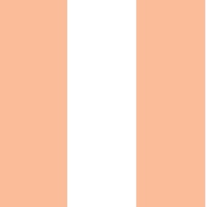 Large - 6" wide Awning Stripes - Peach Fuzz - White
