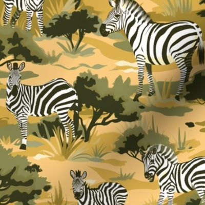 Savanna Stripes: Zebra and African Flora Pattern