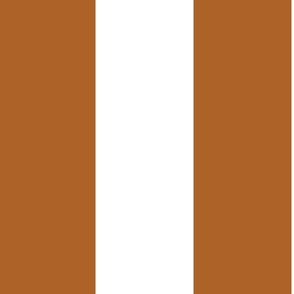 Large - 6" wide Awning Stripes - Bronze Ochre Brown - White