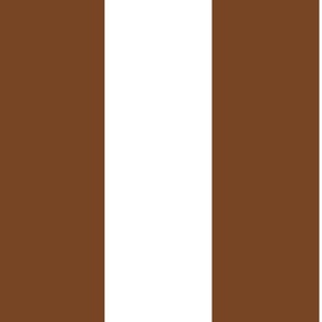 Large - 6" wide Awning Stripes - Saddle Brown - White