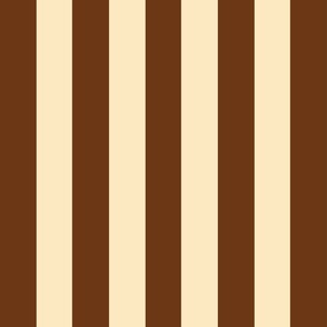 Small - 2" wide Awning Stripes - Chocolate - Vanilla