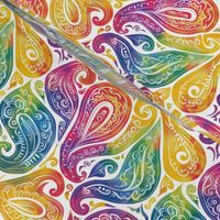 Rainbow Paisley Elegance: Gradient Paisley Whimsy Pattern