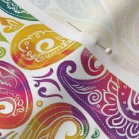 Rainbow Paisley Elegance: Gradient Paisley Whimsy Pattern