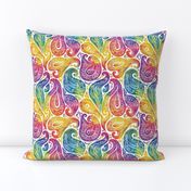 Rainbow Paisley Elegance: Gradient Paisley Whimsy Pattern