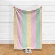 Large - 8" wide Awning Stripes - Vanilla - Blush Pink - Pale Green
