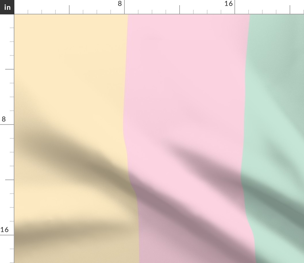 Large - 8" wide Awning Stripes - Vanilla - Blush Pink - Pale Green