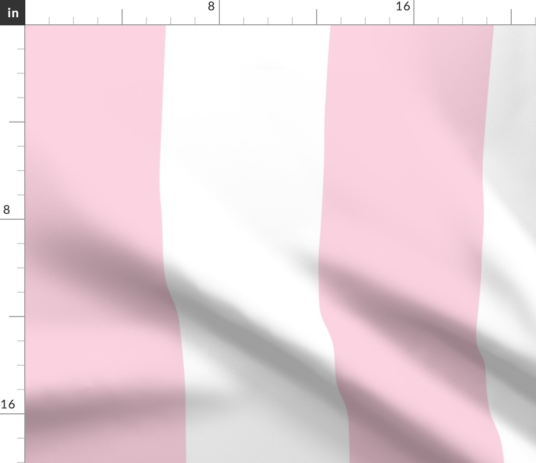 Large - 6" wide Awning Stripes - Blush Pink - White