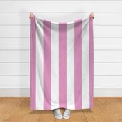Large - 6" wide Awning Stripes - Bubble Gum Pink - White