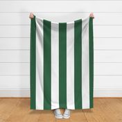 Large - 6" wide Awning Stripes - Moss Green - White