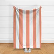 Large - 6" wide Awning Stripes - Salmon Pink - White