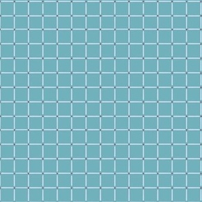 253d - Small scale aqua turquoise Dot and dash hand drawn checkers blender for Millefleur pattern - for kids checkerboard apparel_ wallpaper_ bed linen and quilting-31