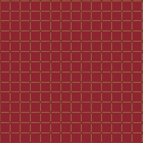 253c - Small scale maroon red and old gold Dot and dash hand drawn checkers blender for Millefleur pattern - for kids checkerboard apparel_ wallpaper_ bed linen and quilting-30