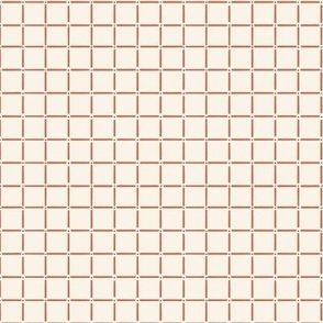 253a - Small scale coral and off white Dot and dash hand drawn checkers blender for Millefleur pattern - for kids checkerboard apparel_ wallpaper_ bed linen and quilting-29
