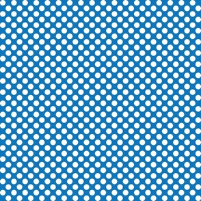 white polka dots on american blue | small