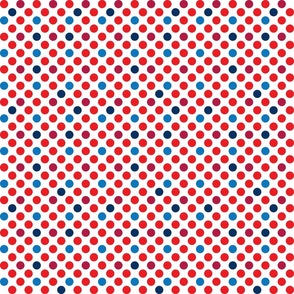 polka dots in american colors on white | small
