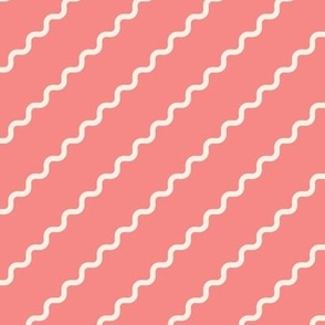 Diagonal Wavy Line in Hot Pink