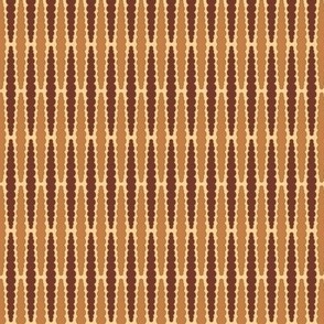 252f - small scale coffee and chocolate warm neutral brown Organic broken bobble backgammon stripe for unisex apparel, gender neutral nursery decor and apparel 