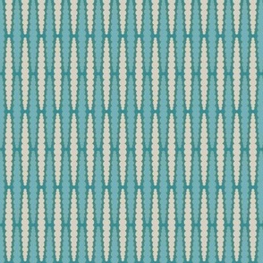 252a - small scale aqua and off white Organic broken bobble backgammon stripe for unisex apparel, gender neutral nursery decor and apparel 