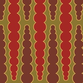252d - large scale olive green, red and brown Organic broken bobble stripe backgammon board game for games room wallpaper, curtains, pillows - kids apparel and quilting.  