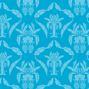 Banana_Damask_Blue_Monochorme_Medium