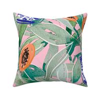 Papaya and Chinoiserie Pink