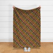 Tropical Fruit Diagonal Stripe - Khaki  