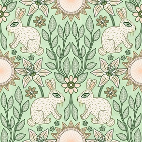 Rabbits and Lilies (18") - green