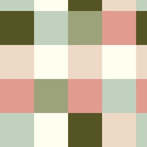 Greens and pinks checkered/medium 