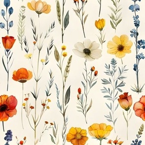 Wildflowers on Ivory - medium