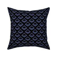 Geometric retro fifties sunshine - boho summer aztec japandi design plaid Black on periwinkle blue