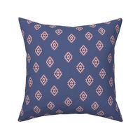 Minimalist kelim design - abstract  moroccan boho vibes seventies vintage summer blush on periwinkle blue