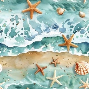 Beach Shore & Starfish - medium