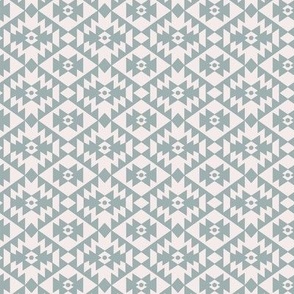 Abstract geometric kelim plaid design - moroccan traditional cloth pattern mist blue ivory