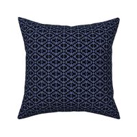 Abstract geometric kelim plaid design - moroccan traditional cloth pattern black periwinkle blue