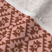 Abstract geometric kelim plaid design - moroccan traditional cloth pattern rust pink