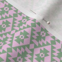 Abstract geometric kelim plaid design - moroccan traditional cloth pattern jade green pink