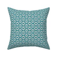 Abstract geometric kelim plaid design - moroccan traditional cloth pattern teal sand