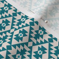 Abstract geometric kelim plaid design - moroccan traditional cloth pattern teal sand