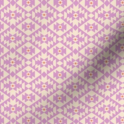 Abstract geometric kelim plaid design - moroccan traditional cloth pattern lilac pink sand