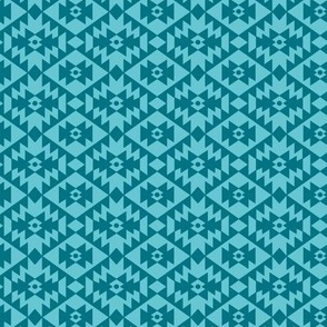 Abstract geometric kelim plaid design - moroccan traditional cloth pattern teal blue