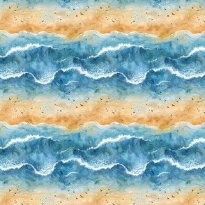 Watercolor Waves & Beach - small 