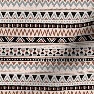 Aztec folklore indian pattern neutral fall palette gray rust black beige vintage