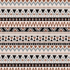 Aztec folklore indian pattern neutral fall palette gray rust black beige vintage