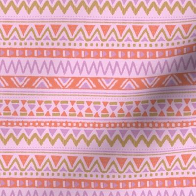 Aztec folklore indian pattern girls summer palette lilac orange pink