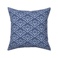 Geometric aztec sunshine - boho design plaid periwinkle on baby blue